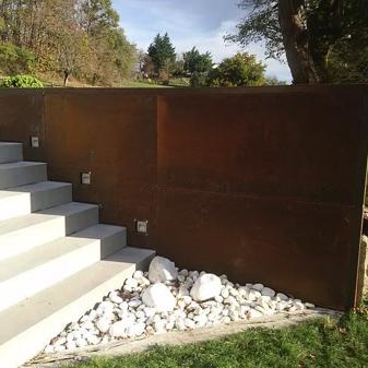 Habillage mur en corten